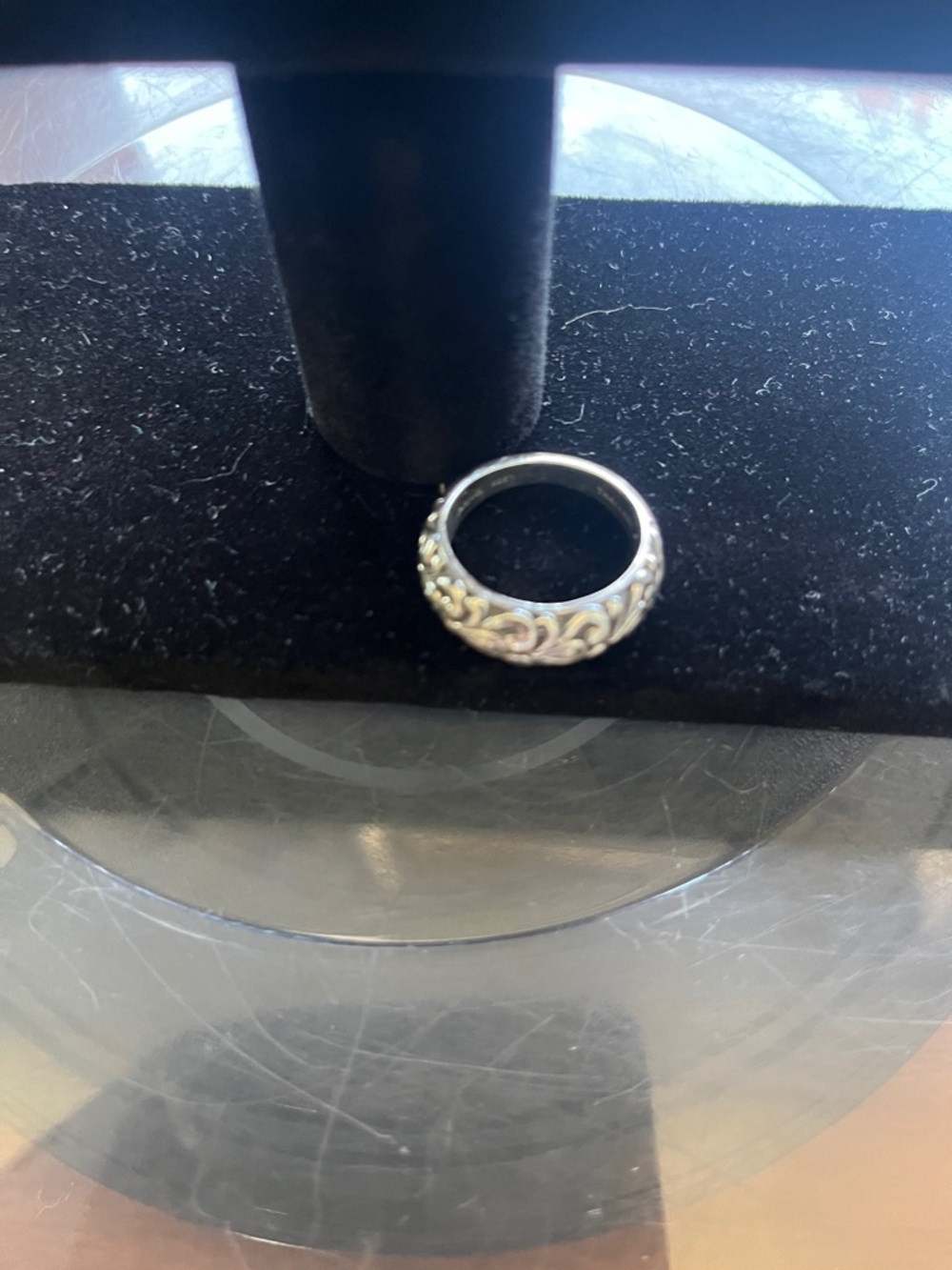 Sterling Silver Floral Band Ring - Silver